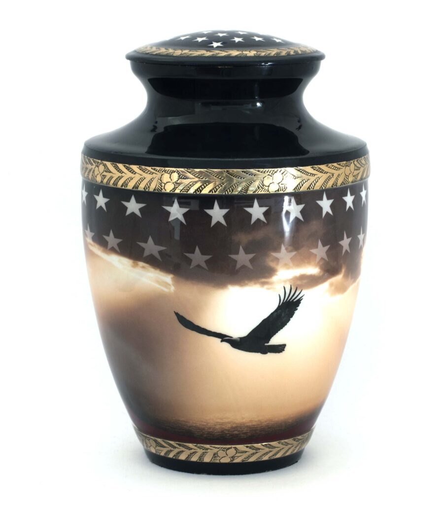 Large Patriotic Urn for Burial Memorial