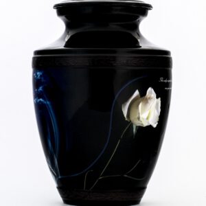 Black urn for ashes adult male motorcycle style