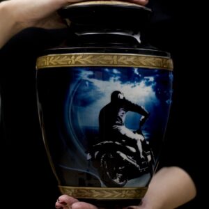Biker cremation urn large standard size 200 cubic inch urn for ashes